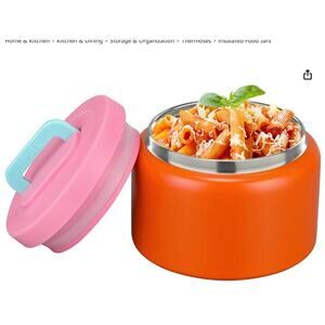 Kids Stainless Steel Thermo for Hot Food Container- Pure Orange/Pink